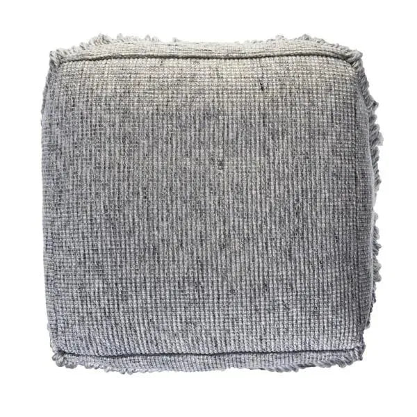 Solid Gray Tasseled  LR99760 Pouf