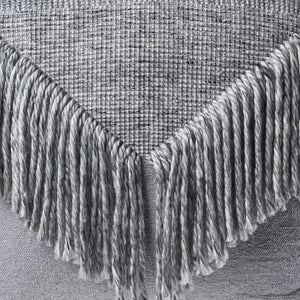 Solid Gray Tasseled  LR99760 Pouf