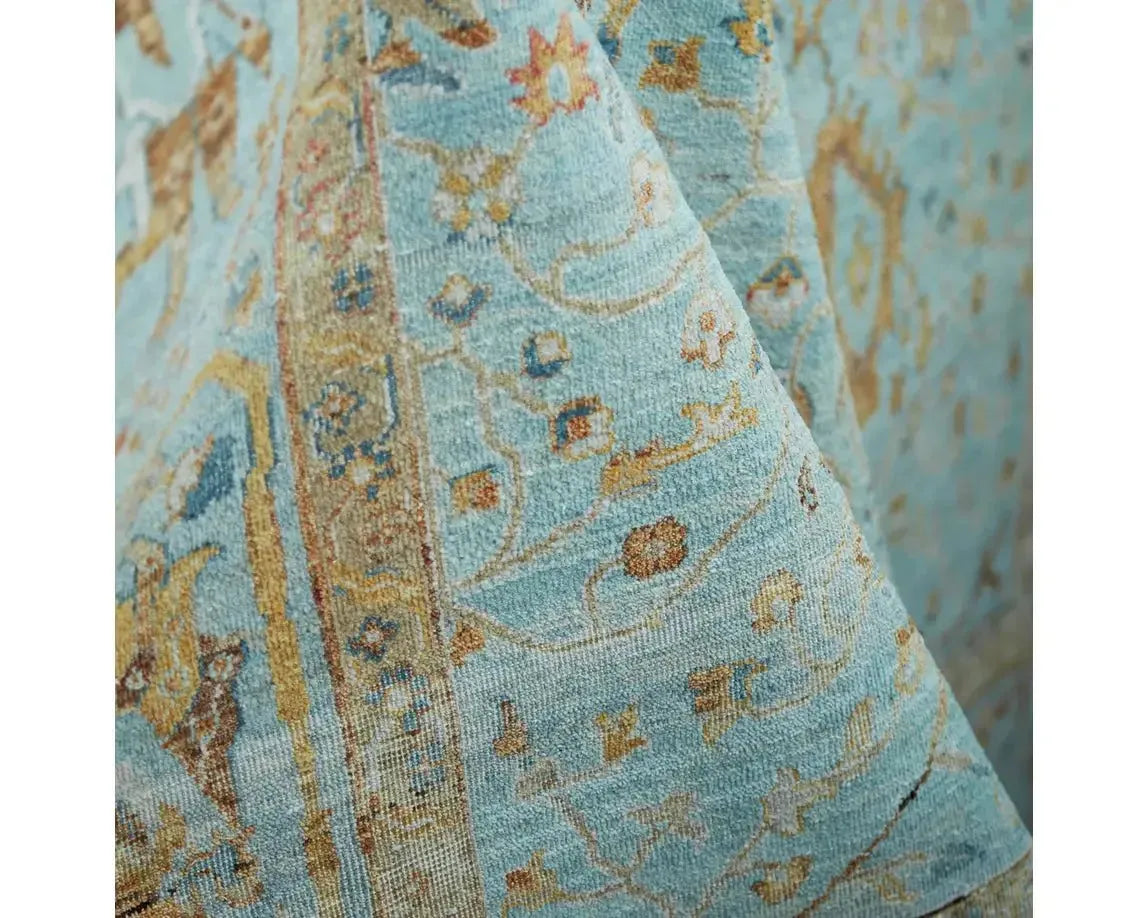 Someplace In Time SPT01 Light Blue/Gold Rug