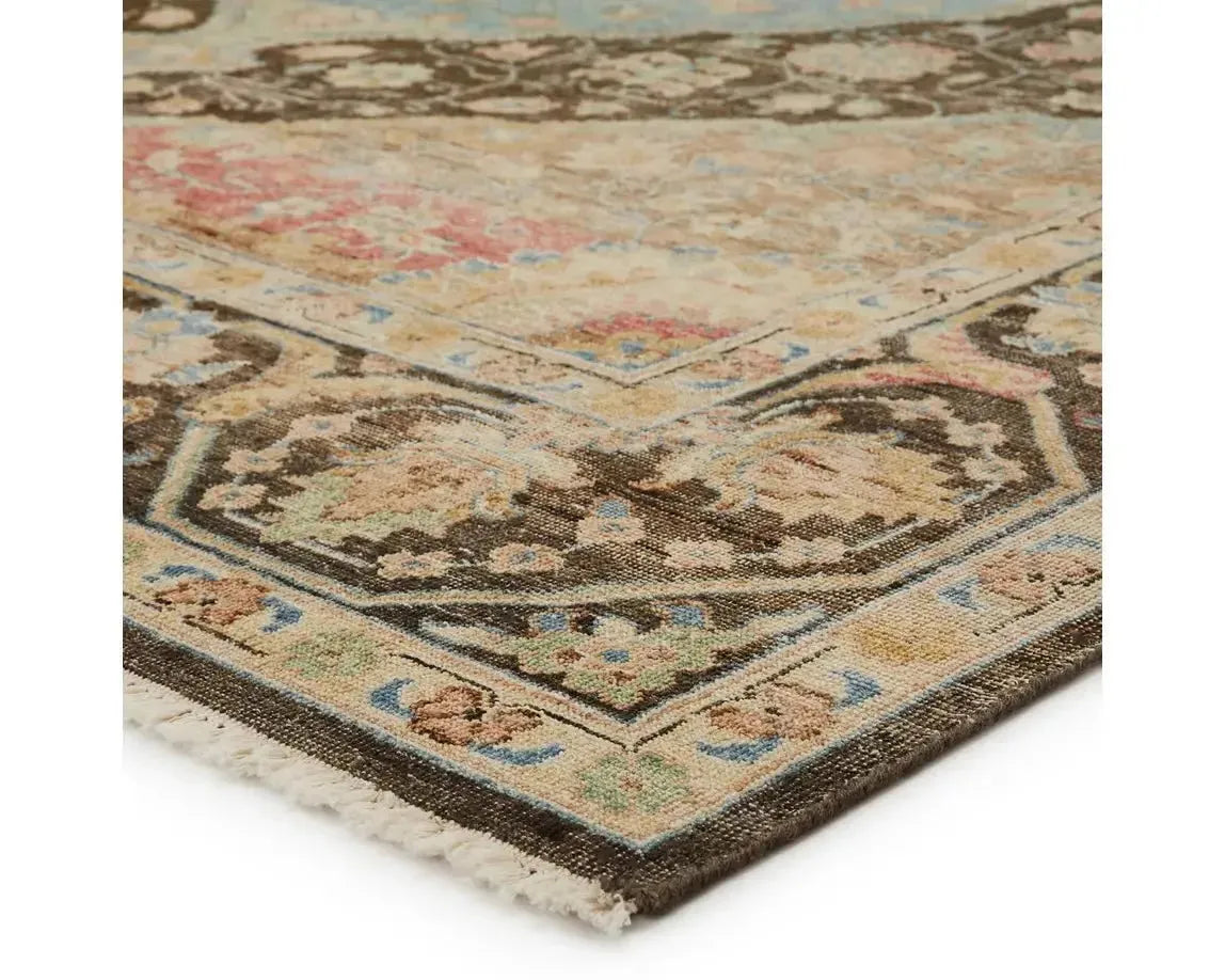 Someplace In Time SPT07 Deep Brown/Pink Rug