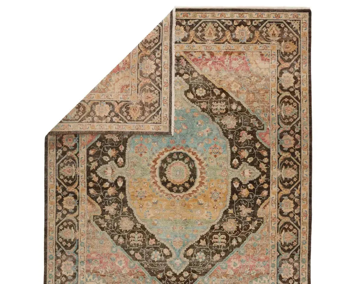 Someplace In Time SPT07 Deep Brown/Pink Rug