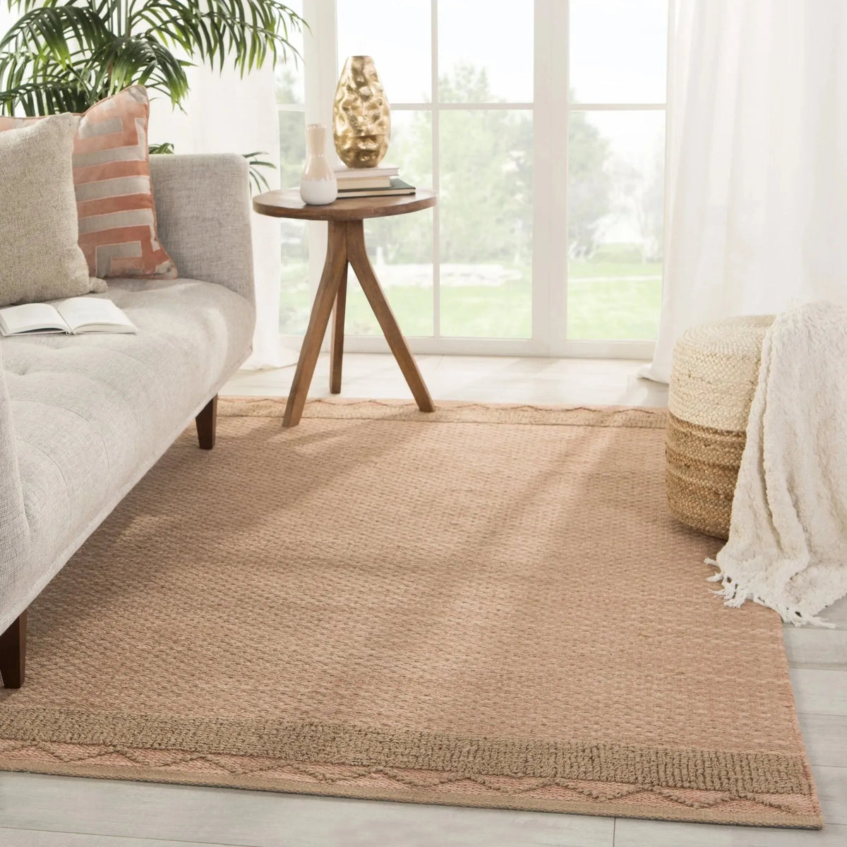 Somerset Som01 Curran Pink/Tan Rug