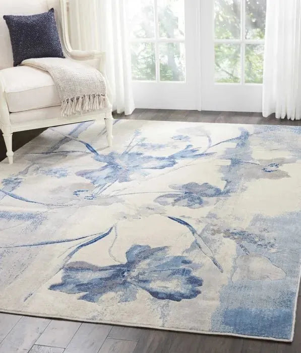 Somerset ST18 Ivory Blue Rug