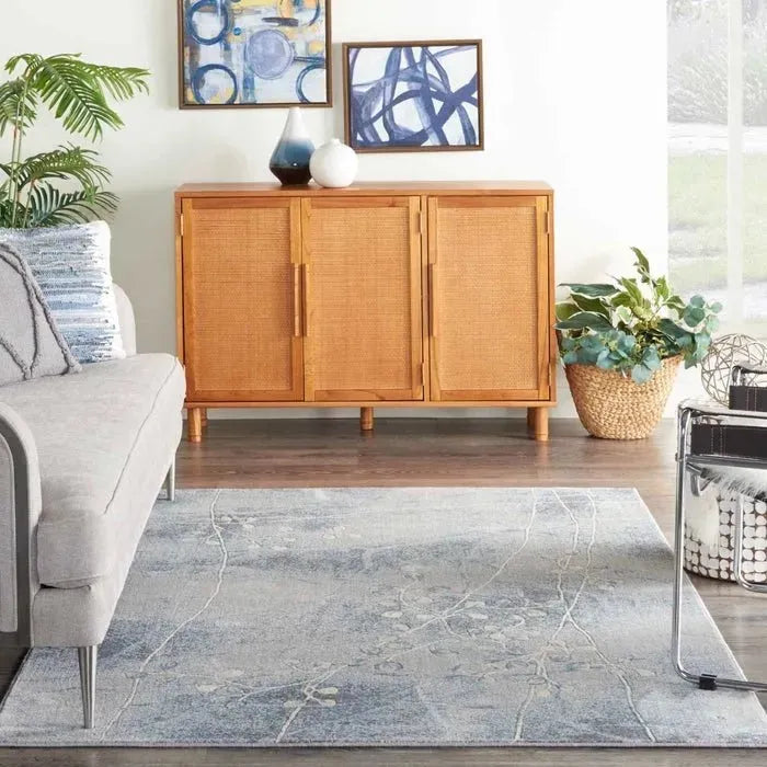 Somerset ST74 Silver/Blue Rug