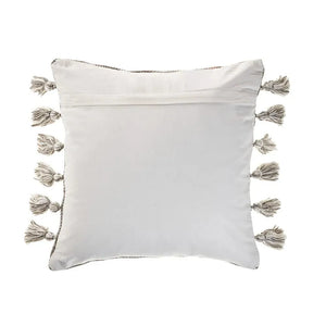 Sophisticated Grayscale and Red Tasseled LR07417 Throw Pillow