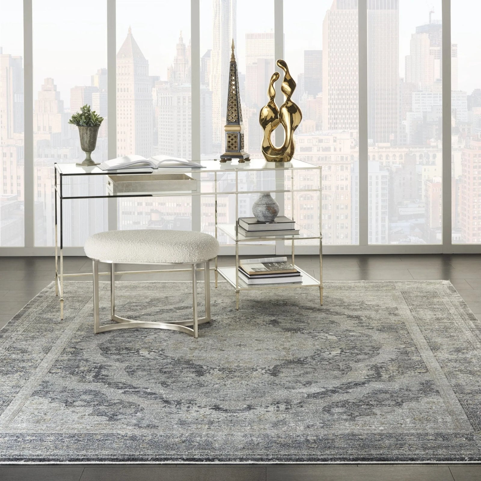 Starry Nights STN05 Charcoal/Cream Rug