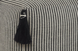 Striped Gray with Tassels LR99763 Pouf
