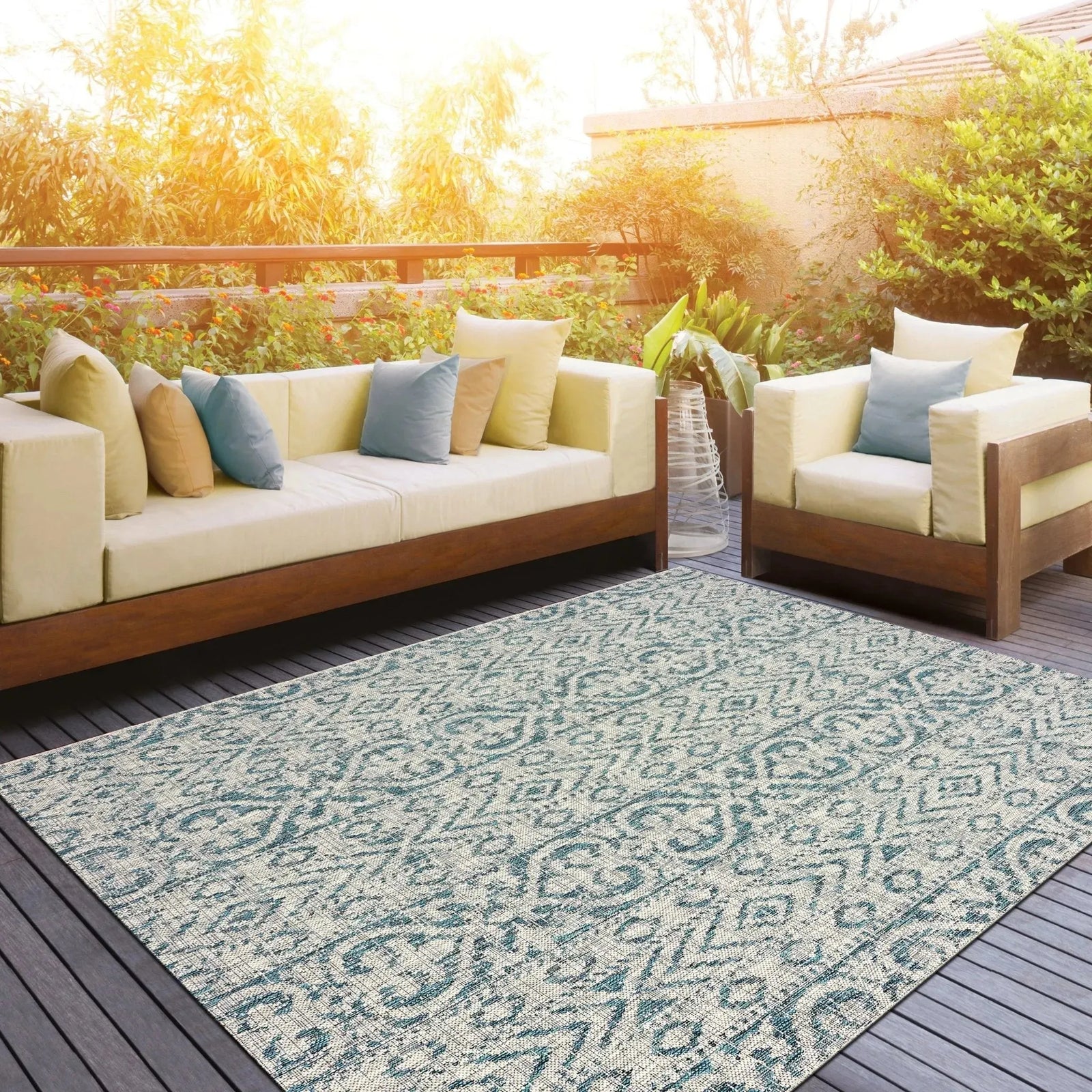Sun Shower LR81242 Blue Green Rug