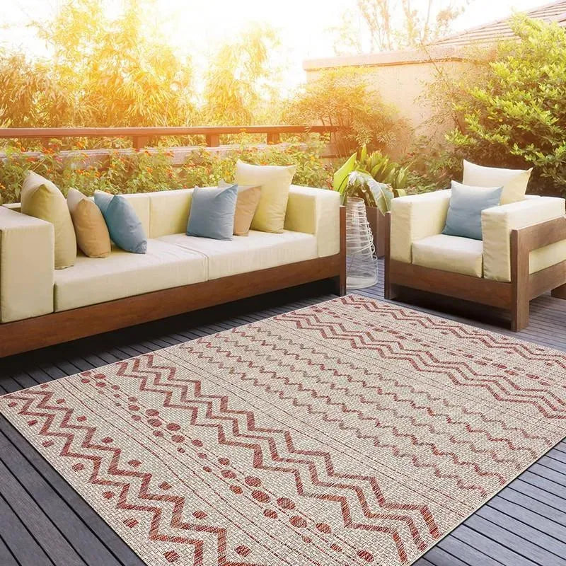Sun Shower LR81244 Beige Red Rug