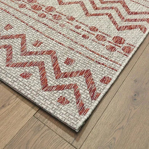 Sun Shower LR81244 Beige Red Rug
