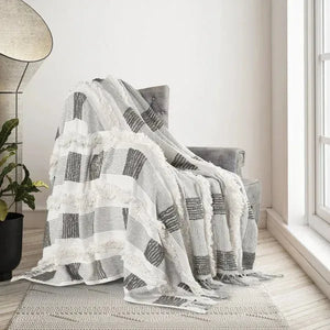 Sundry 80273SWT Sharkskin/White Throw Blanket