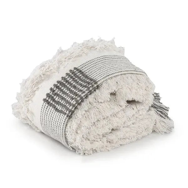 Sundry 80273SWT Sharkskin/White Throw Blanket