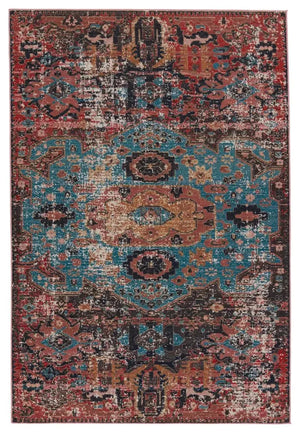Swoon SWO01 Teal/Red Rug
