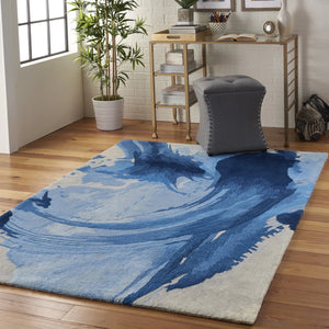 Symmetry SMM01 Blue/Ivory Rug