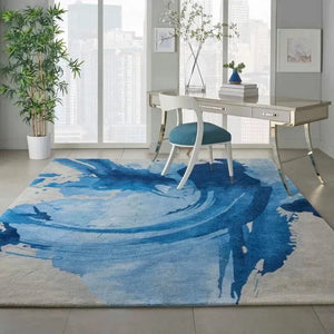 Symmetry SMM01 Blue/Ivory Rug