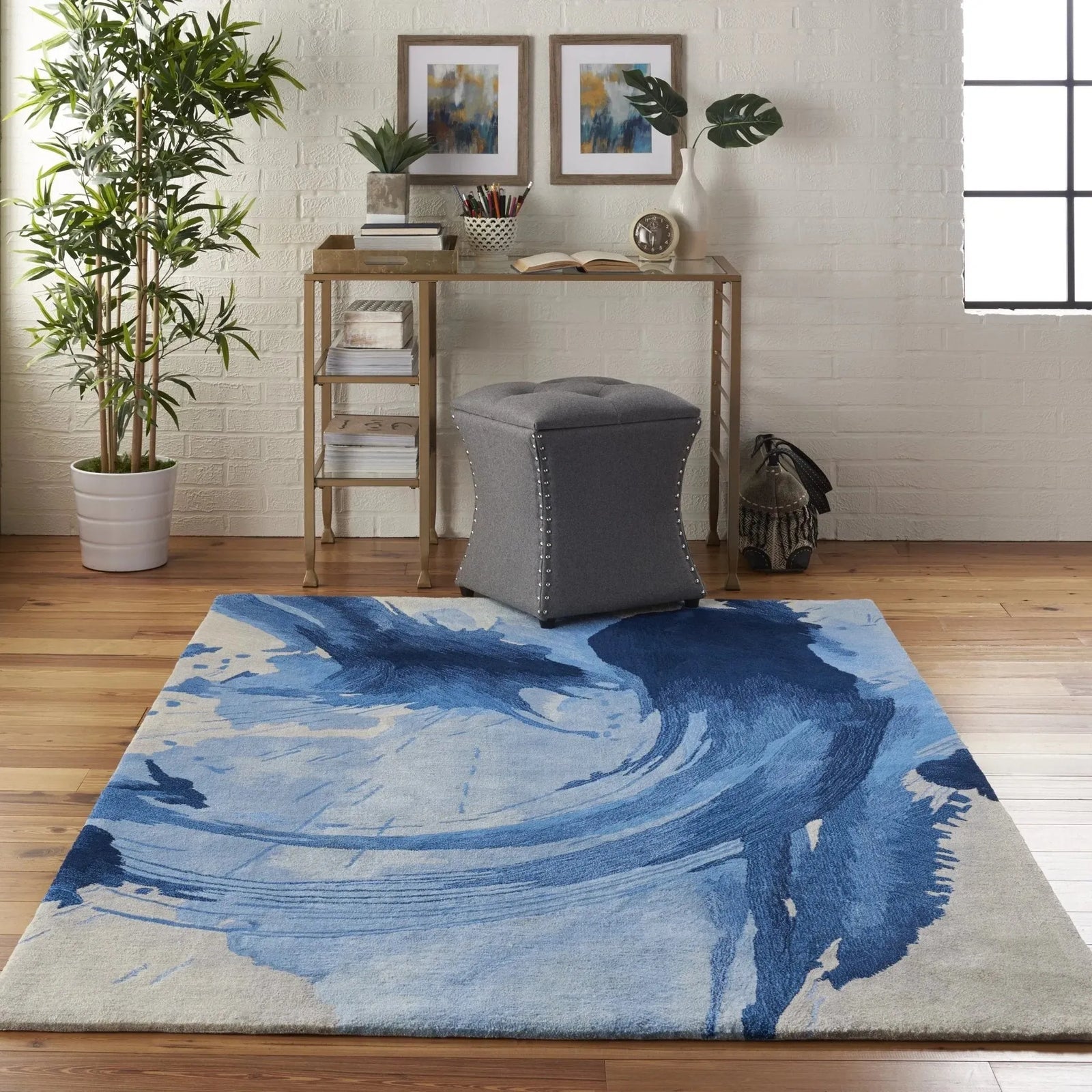 Symmetry SMM01 Blue/Ivory Rug