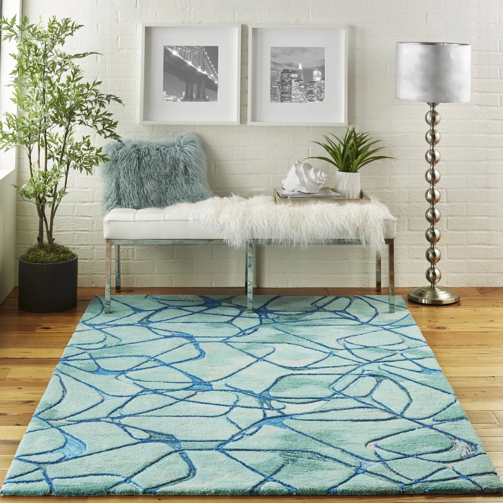 Symmetry SMM05 Aqua Blue Rug