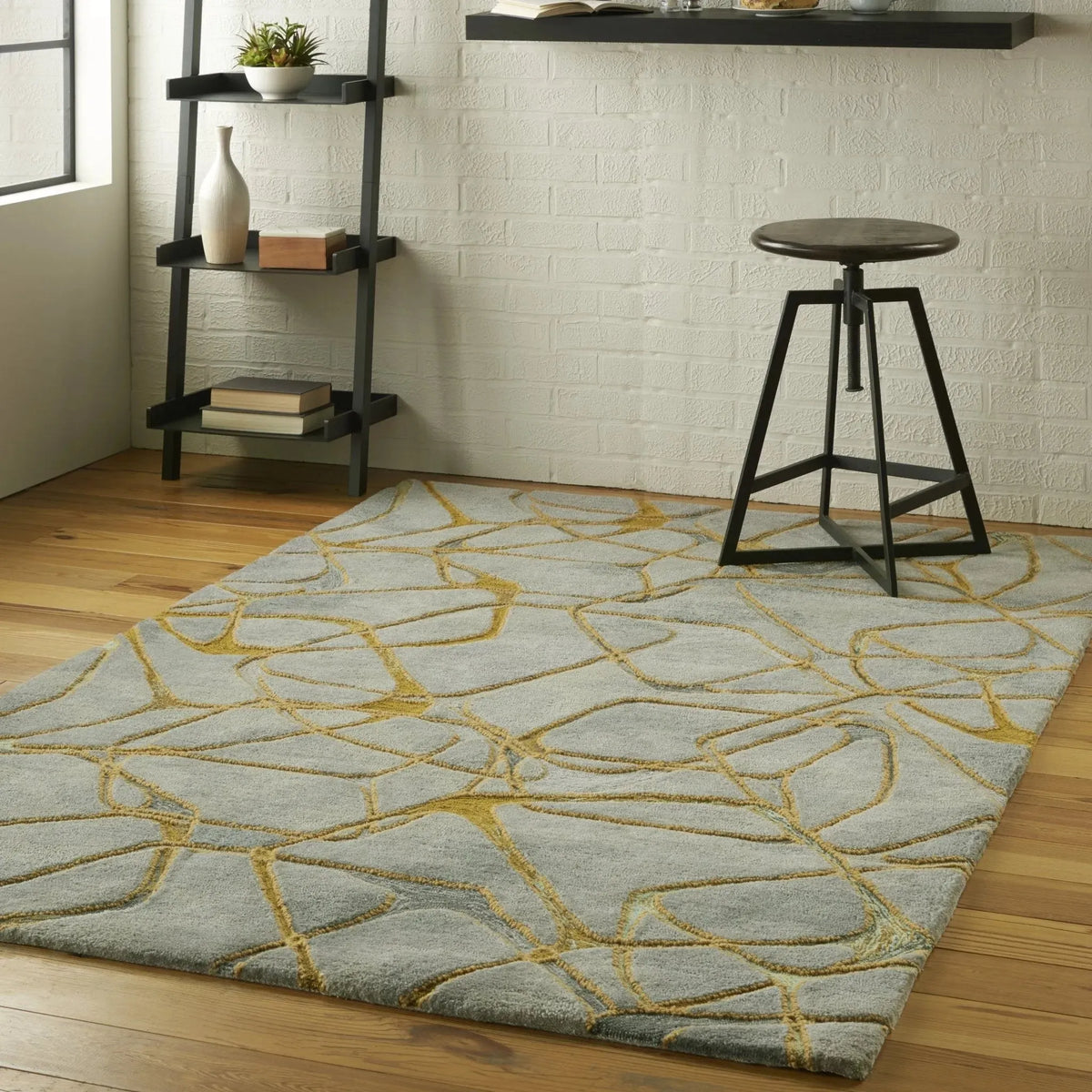 Symmetry SMM05 Grey/Yellow Rug