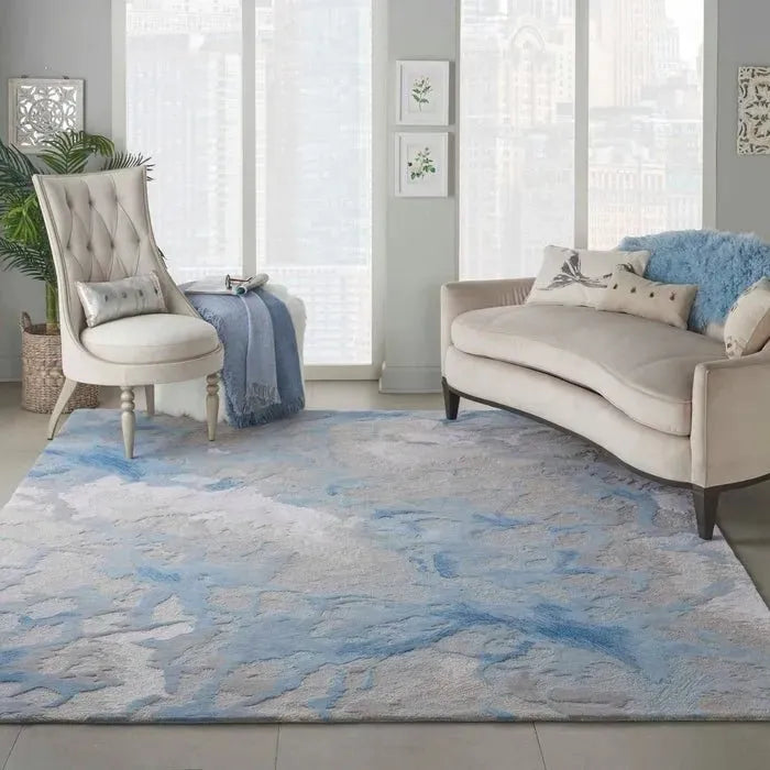 Symmetry SMM07 Light Blue/Ivory Rug