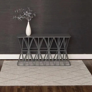 Tangier Rg187 620 Tribal Diamond Silver Rug