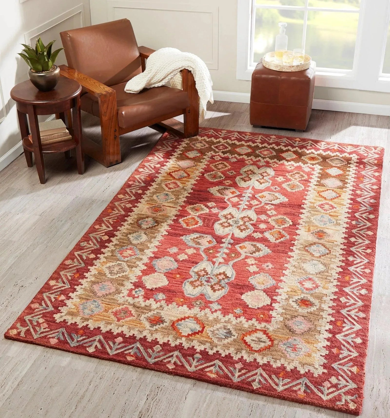 Tangier TAN 1 Red Rug