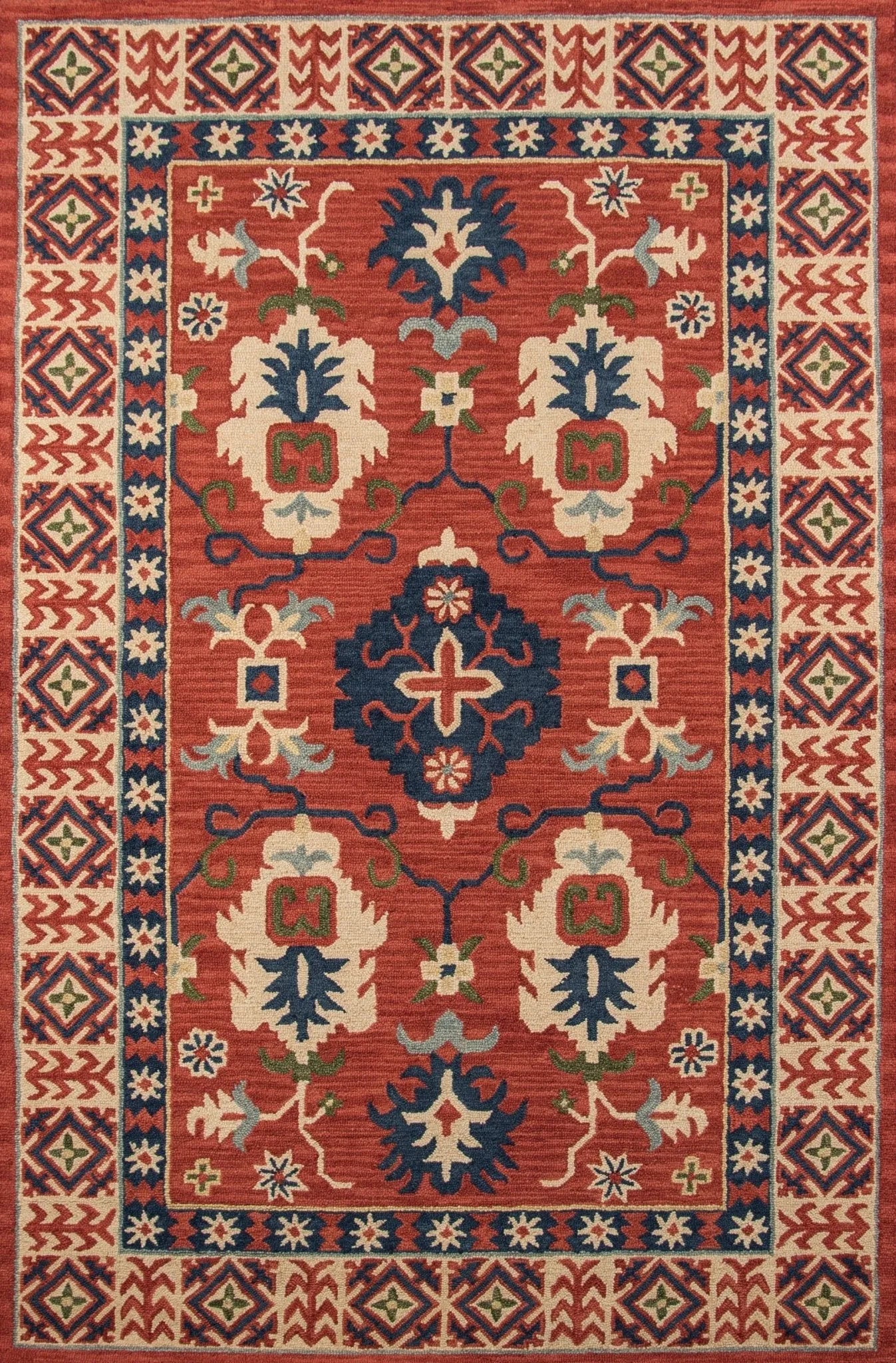 Tangier TAN 3 Red Rug
