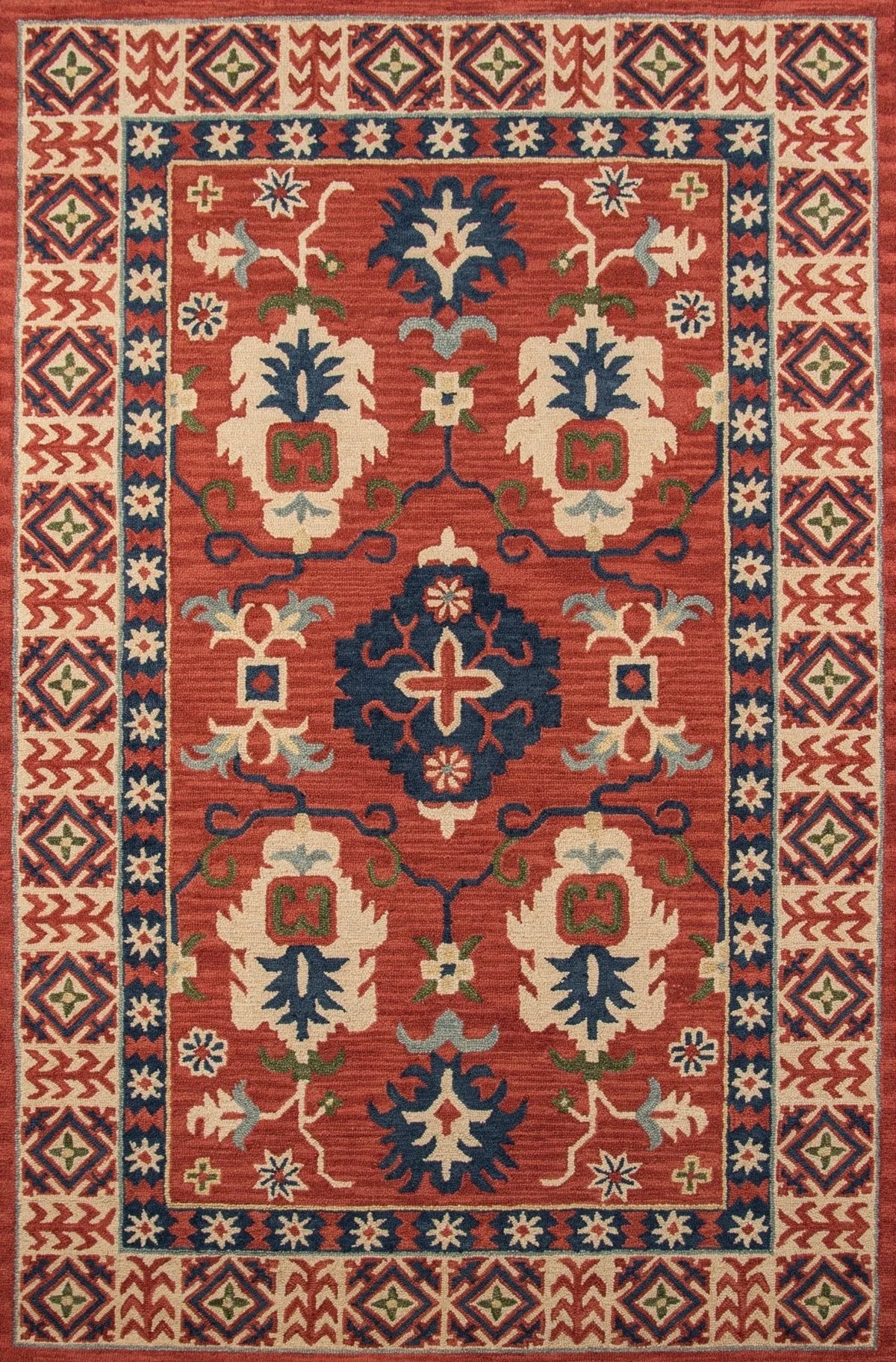 Tangier TAN 3 Red Rug
