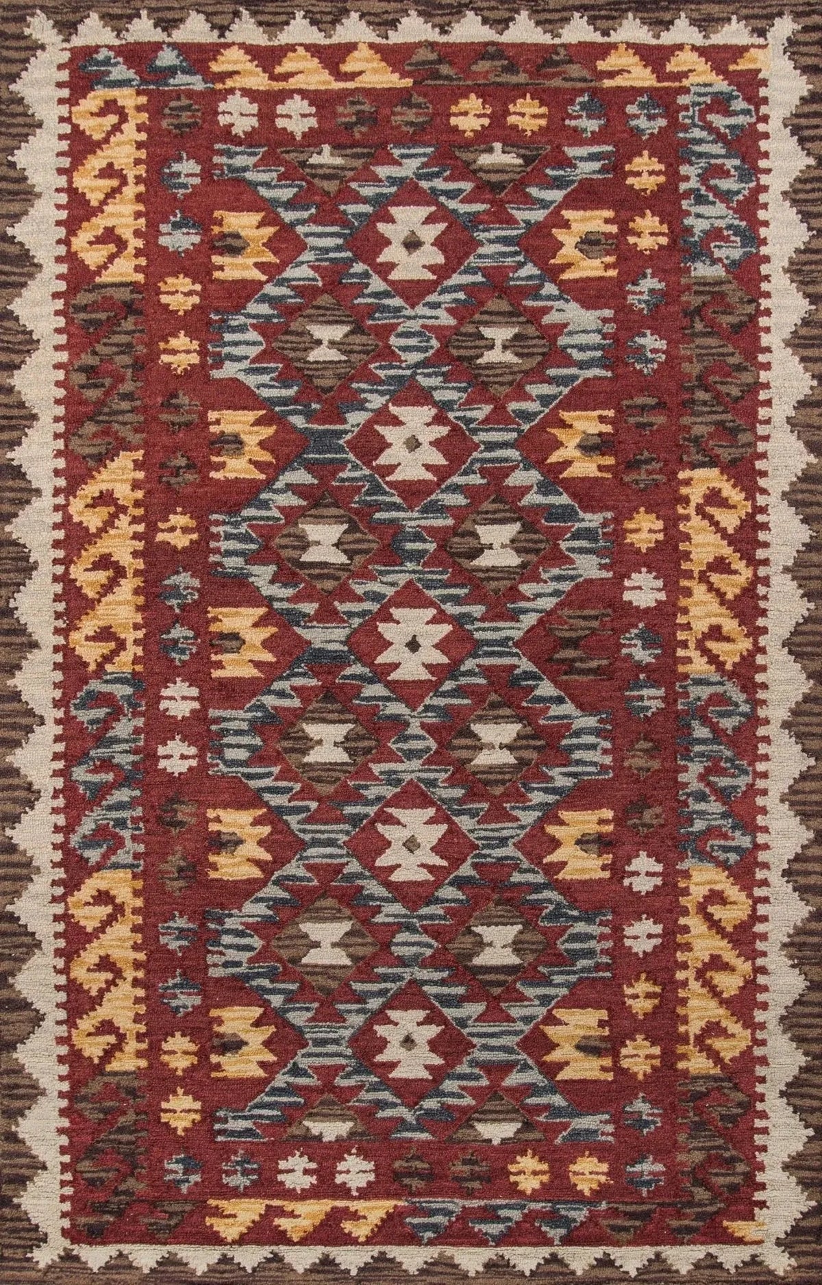 Tangier TAN 7 Red Rug