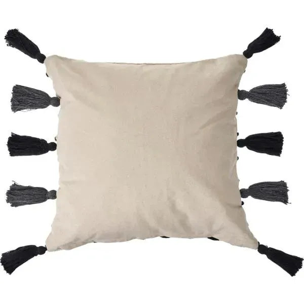 Tasseled Black and Cream Modern  LR07463 Throw Pillow