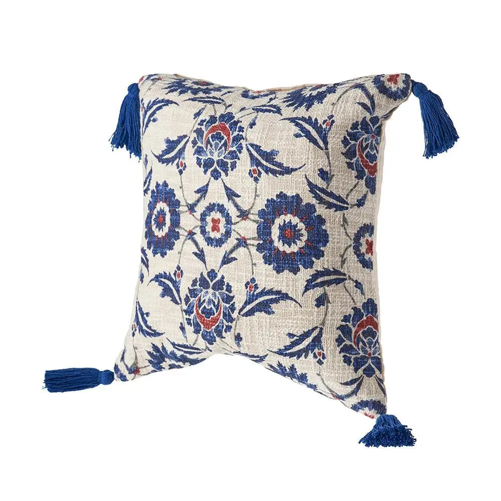 Tasseled Suzani Floral LR07376 Throw Pillow