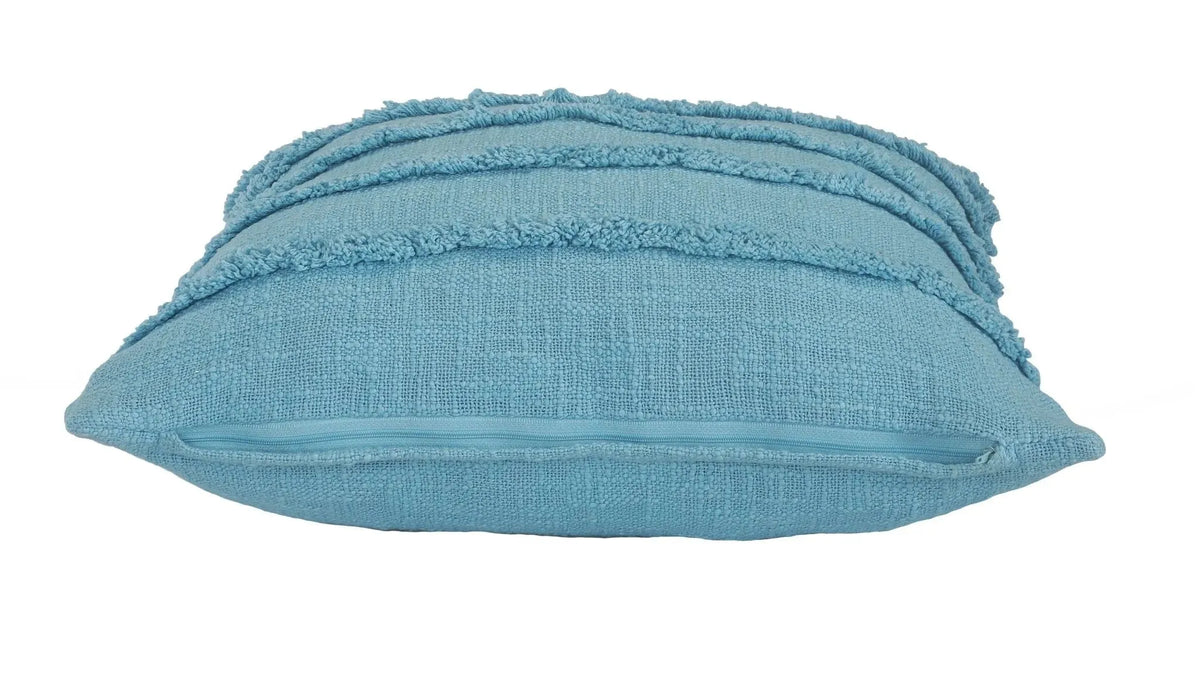 Teal Overtufted Solid LR07512 Throw Pillow