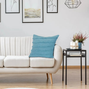 Teal Overtufted Solid LR07512 Throw Pillow