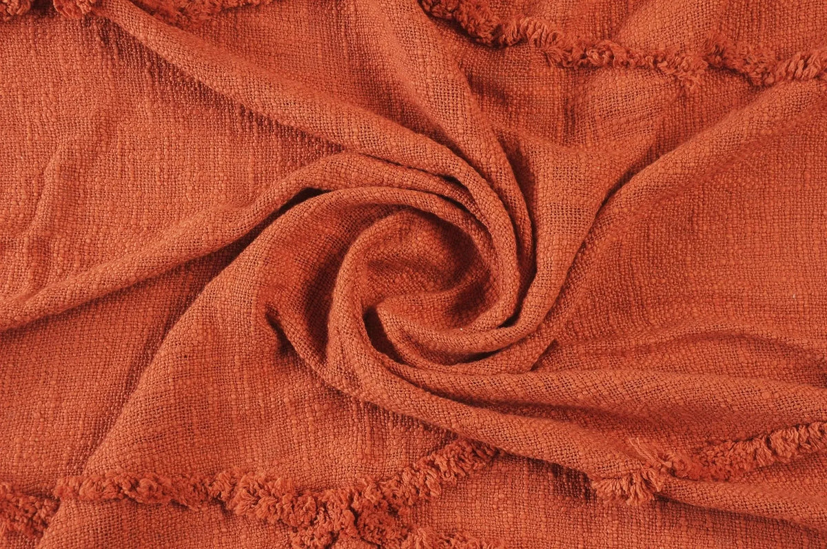 Terracotta Clay Tufted LR80177 Throw Blanket