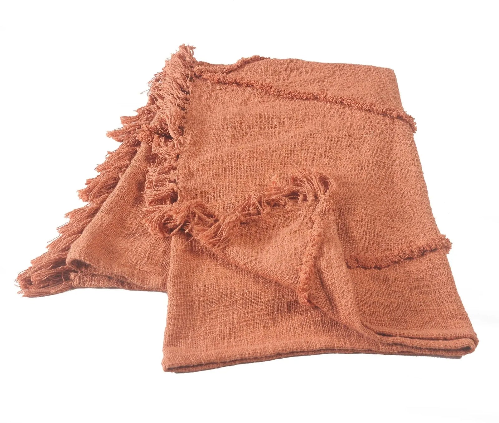 Terracotta Clay Tufted LR80177 Throw Blanket