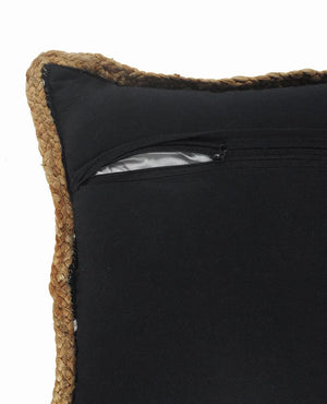 Textured Black and White Bordered LR09949 Throw Pillow