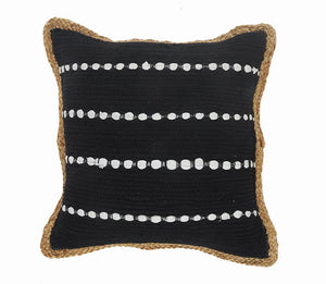 Textured Black and White Bordered LR09949 Throw Pillow