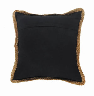 Textured Black and White Bordered LR09949 Throw Pillow