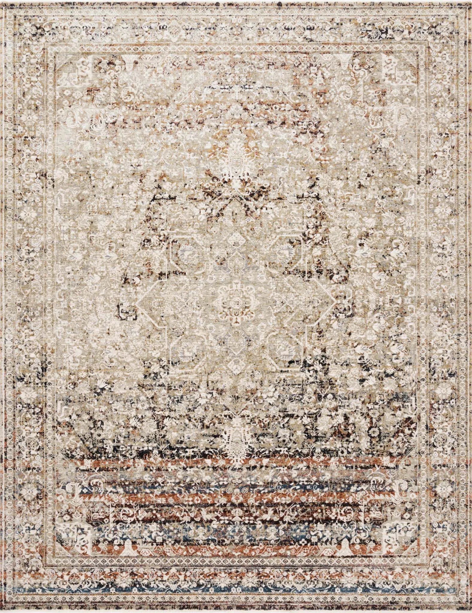 Theia THE-05 Taupe/Brick Rug