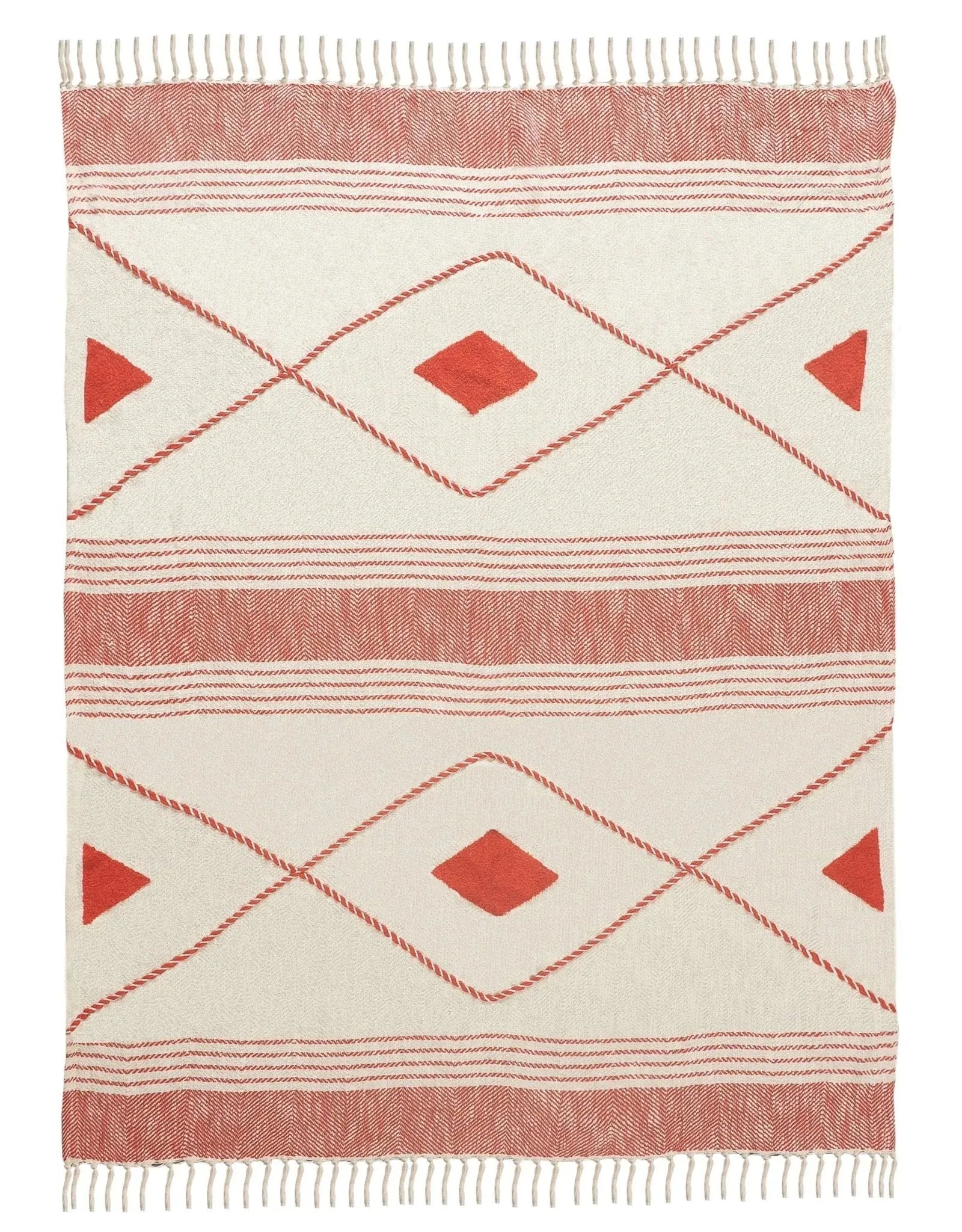 Throws Lr80186 Red/White Throw Blanket