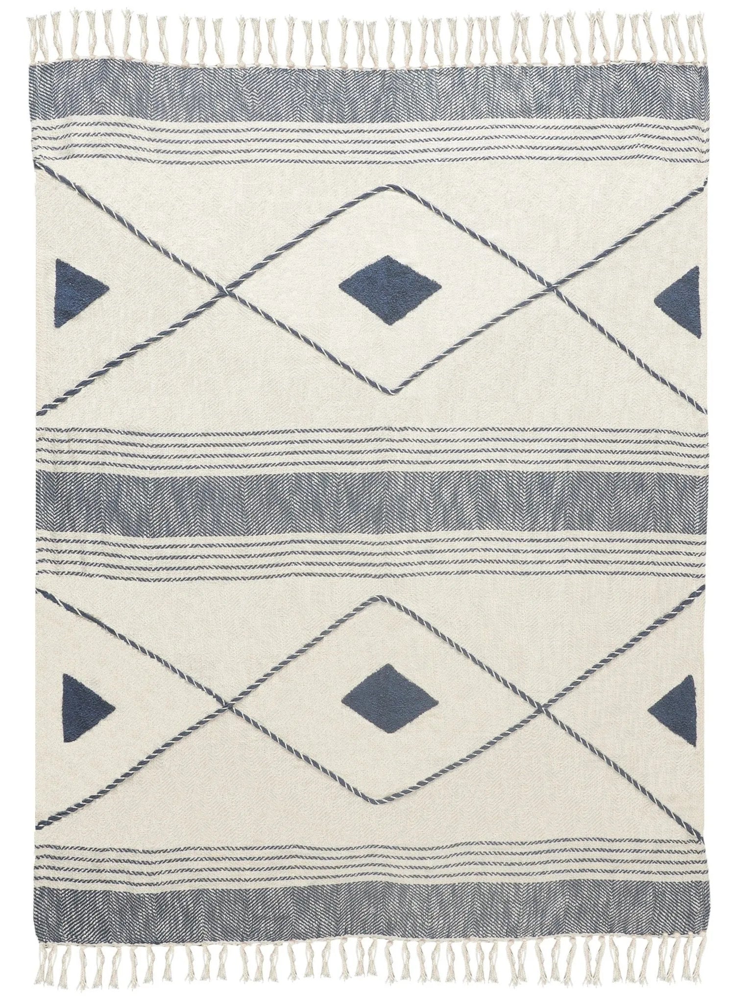 Throws Lr80187 Blue/White Throw Blanket