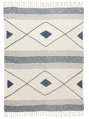 Throws Lr80187 Blue/White Throw Blanket