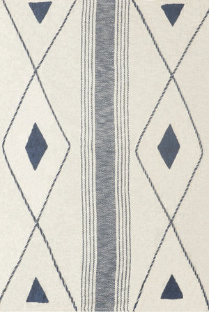 Throws Lr80187 Blue/White Throw Blanket
