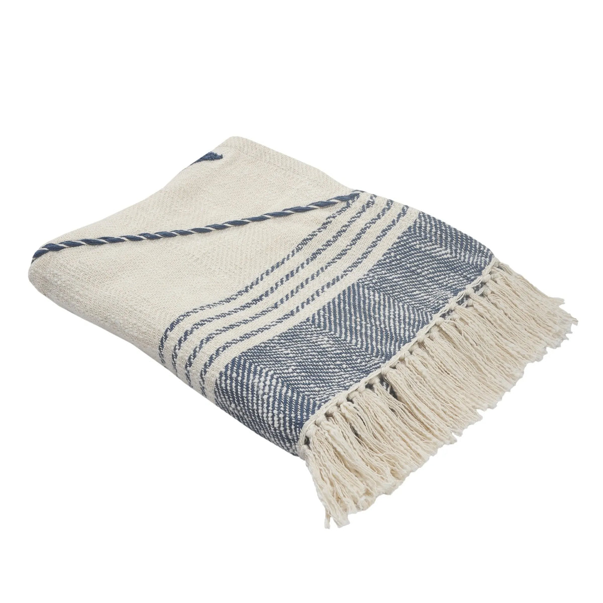Throws Lr80187 Blue/White Throw Blanket