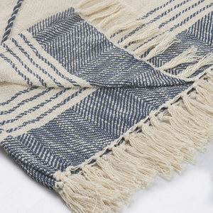 Throws Lr80187 Blue/White Throw Blanket