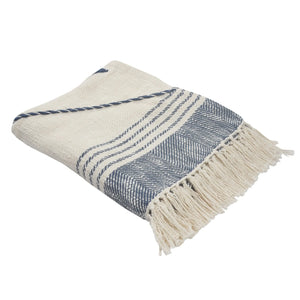 Throws Lr80187 Blue/White Throw Blanket