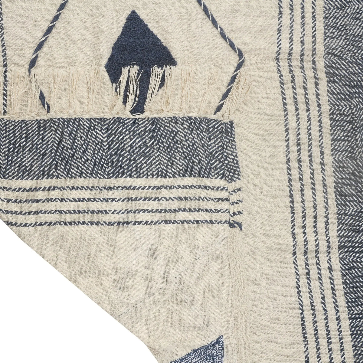 Throws Lr80187 Blue/White Throw Blanket