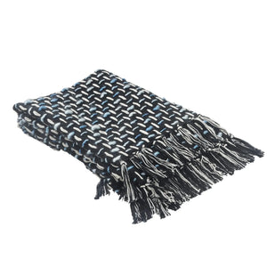 Throws Lr80190 Black/Blue Throw Blanket