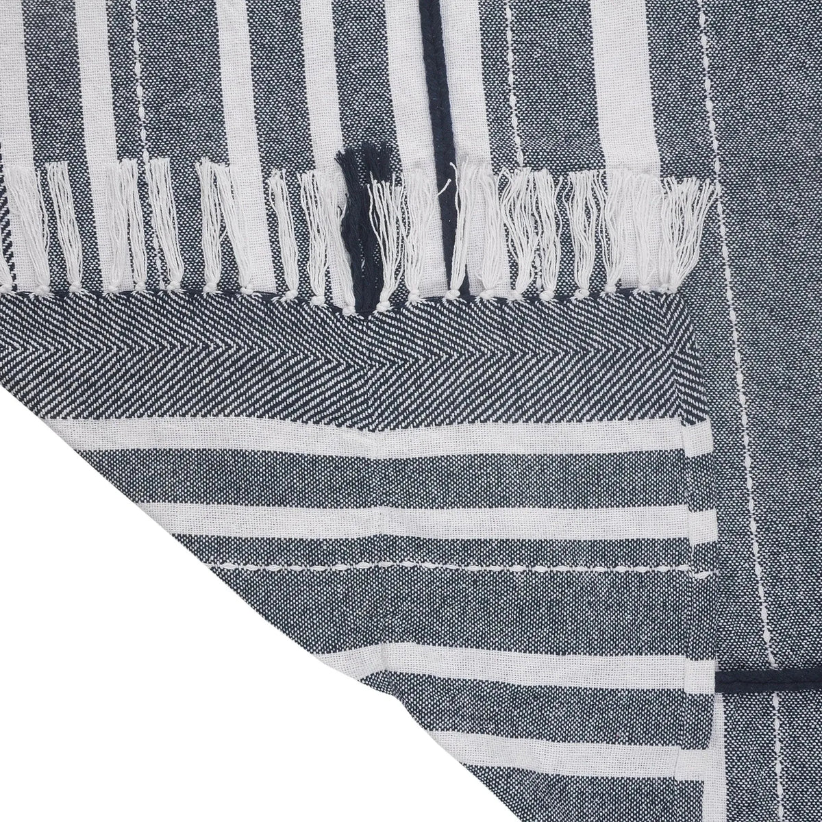 Throws Lr80191 Blue/White Throw Blanket