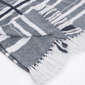 Throws Lr80191 Blue/White Throw Blanket