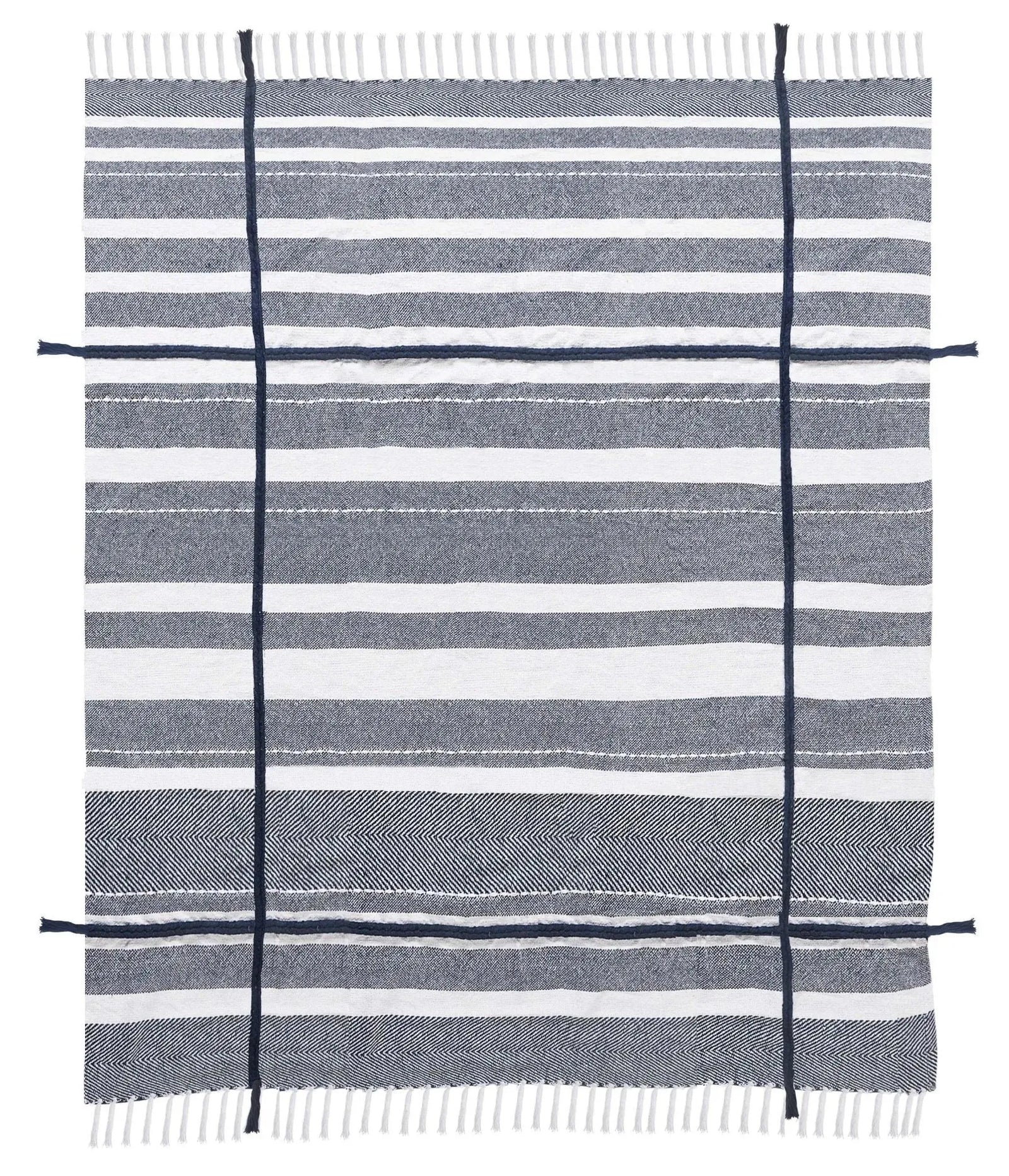Throws Lr80191 Blue/White Throw Blanket